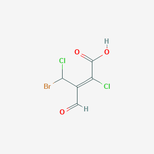 molecular formula C₅H₃BrCl₂O₃ B1145494 (E)-2-Chloro-3-(bromochloromethyl)-4-oxo-2-butenoic acid CAS No. 441304-66-1