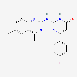 molecular formula C20H16FN5O B11454955 2-[(4,6-dimethylquinazolin-2-yl)amino]-6-(4-fluorophenyl)pyrimidin-4(3H)-one 