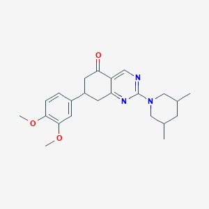 molecular formula C23H29N3O3 B11455007 7-(3,4-dimethoxyphenyl)-2-(3,5-dimethylpiperidin-1-yl)-7,8-dihydroquinazolin-5(6H)-one 