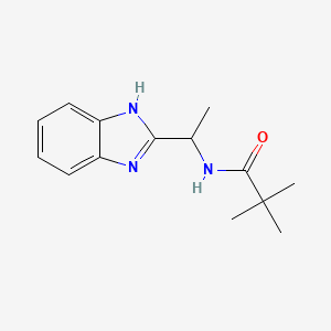 molecular formula C14H19N3O B11455013 N-[1-(1H-benzimidazol-2-yl)ethyl]-2,2-dimethylpropanamide 