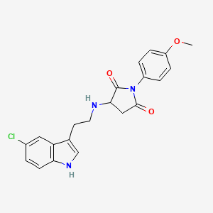 molecular formula C21H20ClN3O3 B11455029 3-{[2-(5-chloro-1H-indol-3-yl)ethyl]amino}-1-(4-methoxyphenyl)pyrrolidine-2,5-dione 