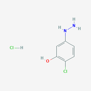 molecular formula C₆H₇ClN₂O  ·HCl B1145507 2-Chloro-5-hydrazinylphenol hydrochloride CAS No. 1636917-89-9