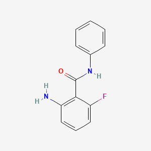 molecular formula C₁₃H₁₁FN₂O B1145512 2-amino-6-fluoro-N-phenylbenzamide CAS No. 1417456-04-2