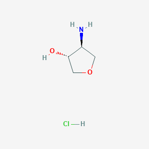 molecular formula C4H10ClNO2 B1145521 trans-4-Aminotetrahydrofuran-3-ol hydrochloride CAS No. 215940-96-8