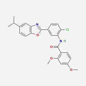 molecular formula C25H23ClN2O4 B11455266 N-{2-chloro-5-[5-(propan-2-yl)-1,3-benzoxazol-2-yl]phenyl}-2,4-dimethoxybenzamide 