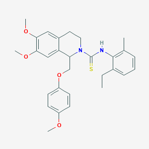 molecular formula C29H34N2O4S B11455312 N-(2-ethyl-6-methylphenyl)-6,7-dimethoxy-1-((4-methoxyphenoxy)methyl)-3,4-dihydroisoquinoline-2(1H)-carbothioamide 