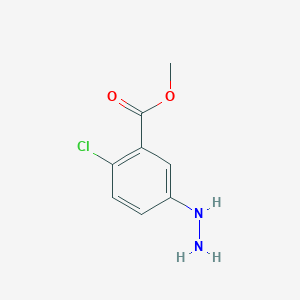 molecular formula C₈H₉ClN₂O₂ B1145534 Methyl 2-chloro-5-hydrazinylbenzoate CAS No. 98097-01-9