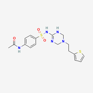 molecular formula C17H21N5O3S2 B11455371 N-[4-({5-[2-(thiophen-2-yl)ethyl]-1,4,5,6-tetrahydro-1,3,5-triazin-2-yl}sulfamoyl)phenyl]acetamide 