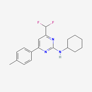 molecular formula C18H21F2N3 B11455454 N-cyclohexyl-4-(difluoromethyl)-6-(4-methylphenyl)pyrimidin-2-amine 