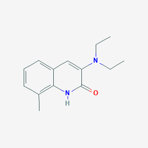 molecular formula C₁₄H₁₈N₂O B1145550 3-(Diethylamino)-8-methyl-2(1H)-quinolinone CAS No. 113225-33-5