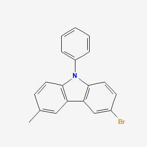 molecular formula C19H14BrN B1145555 9H-Carbazole, 3-bromo-6-methyl-9-phenyl- CAS No. 1221237-81-5