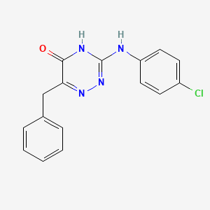 molecular formula C16H13ClN4O B11455566 6-benzyl-3-[(4-chlorophenyl)amino]-1,2,4-triazin-5(4H)-one 