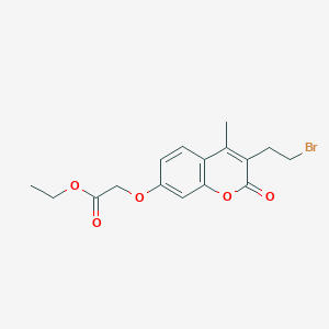 molecular formula C₁₆H₁₇BrO₅ B1145565 (2-Bromoethyl)-4-methyl-7-(carbethoxymethoxy)coumarin CAS No. 23982-52-7