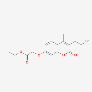 molecular formula C₁₆H₁₇BrO₅ B1145565 Ethyl 2-((3-(2-bromoethyl)-4-methyl-2-oxo-2H-chromen-7-yl)oxy)acetate CAS No. 23982-52-7