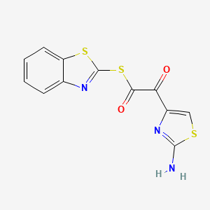 molecular formula C₁₂H₇N₃O₂S₃ B1145587 2-氨基-α-氧代-4-噻唑乙硫酸S-2-苯并噻唑基酯 CAS No. 102253-97-4