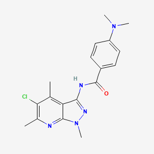 molecular formula C18H20ClN5O B11455951 N-(5-chloro-1,4,6-trimethyl-1H-pyrazolo[3,4-b]pyridin-3-yl)-4-(dimethylamino)benzamide 