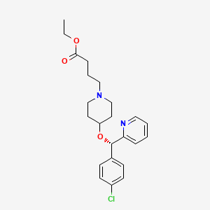molecular formula C₂₃H₂₉ClN₂O₃ B1145598 1-Piperidinebutanoic acid, 4-[(S)-(4-chlorophenyl)-2-pyridinylmethoxy]-, ethyl ester CAS No. 190730-39-3
