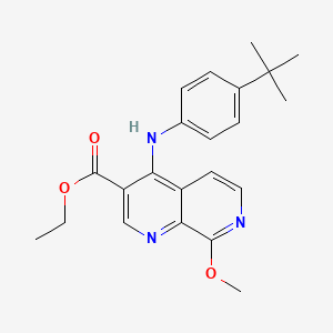 molecular formula C22H25N3O3 B11456252 Ethyl 4-[(4-tert-butylphenyl)amino]-8-methoxy-1,7-naphthyridine-3-carboxylate 