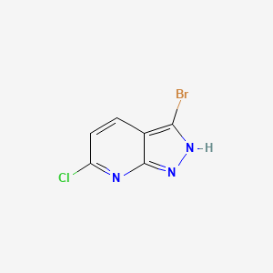 molecular formula C6H3BrClN3 B1145640 3-Bromo-6-chloro-1H-pyrazolo[3,4-b]pyridine CAS No. 1357946-70-3
