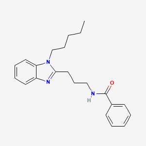 molecular formula C22H27N3O B11456456 N-[3-(1-pentyl-1H-benzimidazol-2-yl)propyl]benzamide 
