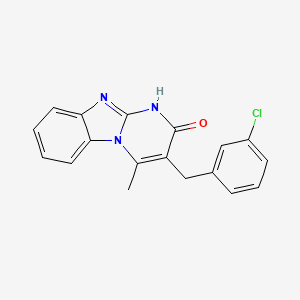 molecular formula C18H14ClN3O B11456566 3-(3-chlorobenzyl)-4-methylpyrimido[1,2-a]benzimidazol-2(1H)-one 