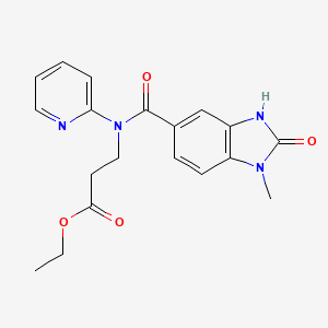 molecular formula C₁₉H₂₀N₄O₄ B1145662 ethyl 3-(1-methyl-2-oxo-N-(pyridin-2-yl)-2,3-dihydro-1H-benzo[d]imidazole-5-carboxamido)propanoate CAS No. 1642853-67-5