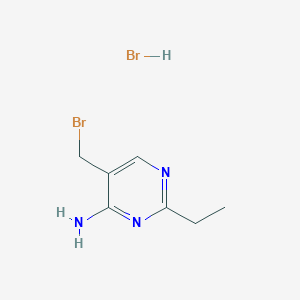 molecular formula C₇H₁₀BrN₃ ·HBr B1145663 5-(Bromomethyl)-2-ethyl-4-pyrimidinamineHydrobromide CAS No. 49781-51-3