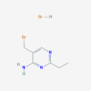 molecular formula C₇H₁₀BrN₃ ·HBr B1145663 5-(Bromomethyl)-2-ethylpyrimidin-4-amine hydrobromide CAS No. 49781-51-3
