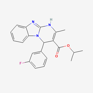 molecular formula C21H20FN3O2 B11456677 Isopropyl 4-(3-fluorophenyl)-2-methyl-1,4-dihydropyrimido[1,2-a]benzimidazole-3-carboxylate 