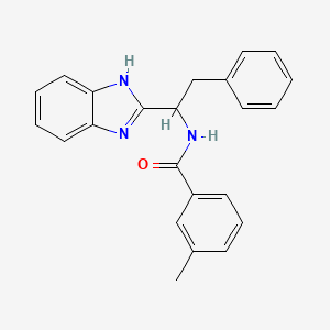 molecular formula C23H21N3O B11456697 N-[1-(1H-benzimidazol-2-yl)-2-phenylethyl]-3-methylbenzamide 