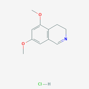 molecular formula C11H14ClNO2 B1145670 5,7-Dimethoxy-3,4-dihydroisoquinoline;hydrochloride CAS No. 29969-25-3