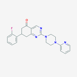 molecular formula C23H22FN5O B11456725 7-(2-fluorophenyl)-2-[4-(pyridin-2-yl)piperazin-1-yl]-7,8-dihydroquinazolin-5(6H)-one 