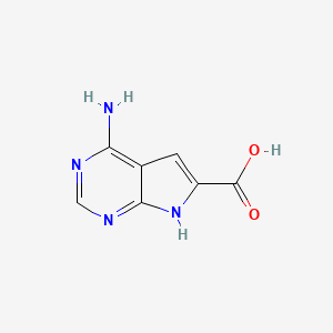 molecular formula C7H6N4O2 B1145674 4-amino-7H-pyrrolo[2,3-d]pyrimidine-6-carboxylic acid CAS No. 1257856-83-9