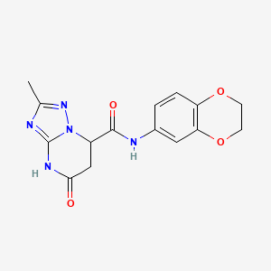molecular formula C15H15N5O4 B11456742 N-(2,3-dihydro-1,4-benzodioxin-6-yl)-2-methyl-5-oxo-4,5,6,7-tetrahydro[1,2,4]triazolo[1,5-a]pyrimidine-7-carboxamide 