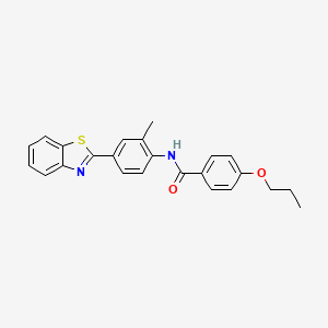 molecular formula C24H22N2O2S B11456798 N-[4-(1,3-benzothiazol-2-yl)-2-methylphenyl]-4-propoxybenzamide 