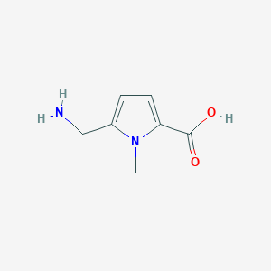 molecular formula C₇H₁₀N₂O₂ B1145699 5-(Aminomethyl)-1-methyl-1H-pyrrole-2-carboxylic acid CAS No. 1551179-33-9