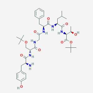 molecular formula C41H62N6O10 B011457 Tyrosyl-seryl(O-t-butyl)-glycyl-phenylalanyl-leucyl-threonine(O-t-butyl) CAS No. 111035-57-5