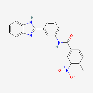 molecular formula C21H16N4O3 B11457246 N-[3-(1H-benzimidazol-2-yl)phenyl]-4-methyl-3-nitrobenzamide 