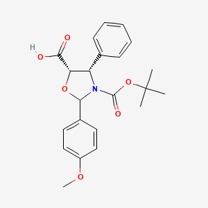 molecular formula C₂₂H₂₅NO₆ B1145727 (4S,5S)-3-tert-Butoxycarbonyl-2-(4-anisyl)-4-phenyl-5-oxazolidinecarboxylic Acid CAS No. 949459-78-3