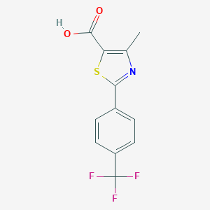 molecular formula C12H8F3NO2S B114573 4-Methyl-2-(4-(trifluoromethyl)phenyl)-5-thiazolecarboxylic acid CAS No. 144059-86-9