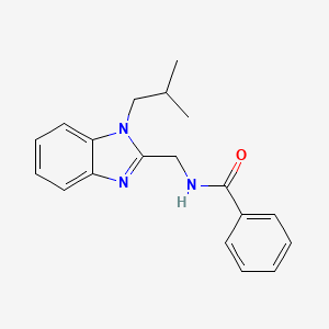 molecular formula C19H21N3O B11457355 N-[(1-isobutyl-1H-benzimidazol-2-yl)methyl]benzamide 