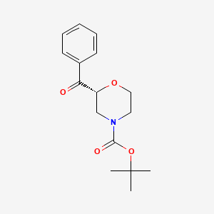 molecular formula C₁₆H₂₁NO₄ B1145736 tert-Butyl (R)-2-benzoylmorpholine-4-carboxylate CAS No. 869088-60-8