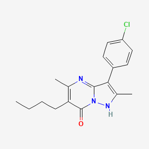 molecular formula C18H20ClN3O B11457517 6-butyl-3-(4-chlorophenyl)-2,5-dimethylpyrazolo[1,5-a]pyrimidin-7(4H)-one 