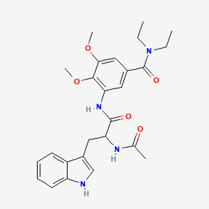 molecular formula C26H32N4O5 B11457591 Nalpha-acetyl-N-[5-(diethylcarbamoyl)-2,3-dimethoxyphenyl]tryptophanamide 