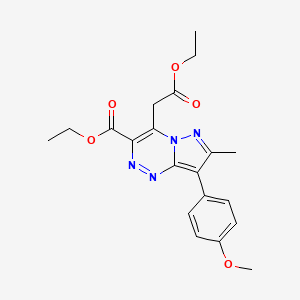 molecular formula C20H22N4O5 B11457697 Ethyl 4-(2-ethoxy-2-oxoethyl)-8-(4-methoxyphenyl)-7-methylpyrazolo[5,1-c][1,2,4]triazine-3-carboxylate 