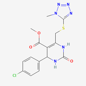 molecular formula C15H15ClN6O3S B11457703 methyl 4-(4-chlorophenyl)-6-{[(1-methyl-1H-tetrazol-5-yl)sulfanyl]methyl}-2-oxo-1,2,3,4-tetrahydropyrimidine-5-carboxylate 