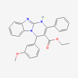 molecular formula C26H23N3O3 B11457715 Ethyl 4-(3-methoxyphenyl)-2-phenyl-1,4-dihydropyrimido[1,2-a]benzimidazole-3-carboxylate 