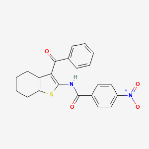 molecular formula C22H18N2O4S B11457737 N-(3-benzoyl-4,5,6,7-tetrahydro-1-benzothiophen-2-yl)-4-nitrobenzamide 