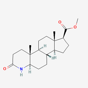 molecular formula C₂₀H₃₁NO₃ B1145779 Methyl 4-aza-5alpha-Androsta-3-one-17beta-Carboxylate CAS No. 73671-92-8