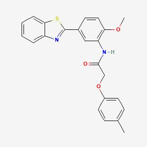 molecular formula C23H20N2O3S B11457864 N-[5-(1,3-benzothiazol-2-yl)-2-methoxyphenyl]-2-(4-methylphenoxy)acetamide 